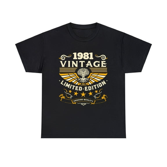 Vintage 1981 T Shirts for Men Retro Funny 1981 Birthday Big and Tall Tshirts Shirts for Men