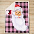 Christmas Sherpa Blanket Santa Claus Xmas Fleece Throw Blanket for Bed