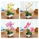 thumbnail image 5 of 2x Artificiales Bonsai Pntas En s Falsas Decoración De Oficina Con Jarrón púrpura perfecl Bonsai floral de orquídea sintética, 5 of 8