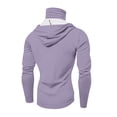 thumbnail image 4 of Men's UPF 50+ Hooded Fishing Shirts Long Sleeve Sun Protection Hoodie, Hiking Running Swimming Rash Guard with Mask L Purple, 4 of 4