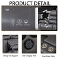 thumbnail image 5 of Pemberley Row PU Leather Gray Reclining Sofa Set Rectangular Multi-Functional, 5 of 7