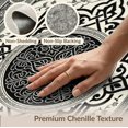 thumbnail image 6 of ODIKA 8'x10' Washable Area Rug Foyer Ornamental Boho Delicate Repeating Bands Entryway Beige for Dining Room, Large Office, Lounge, Non-Slip Chair-Friendly Mat, 6 of 7