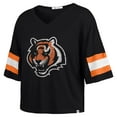 thumbnail image 2 of Women's '47 Black Cincinnati Bengals  Double Header Scout Cropped V-Neck T-Shirt, 2 of 3
