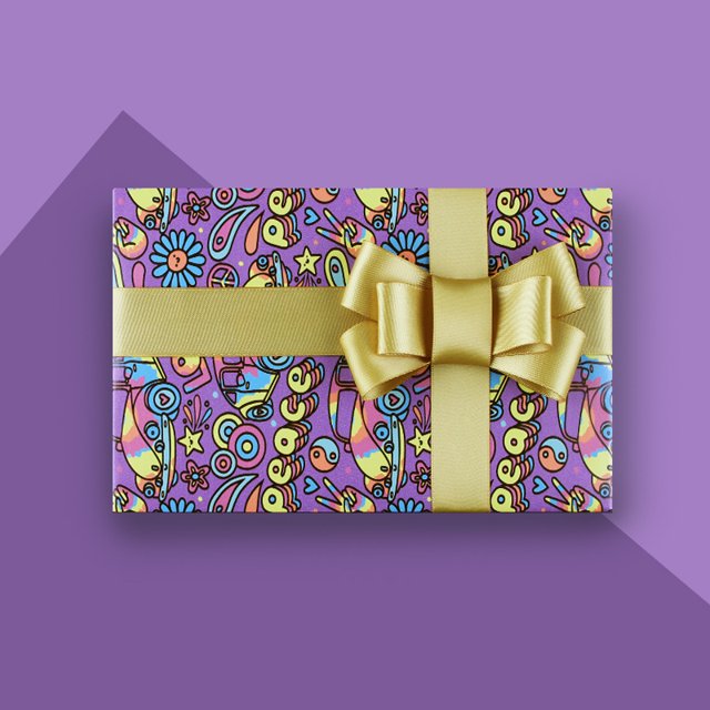 10 Sheets Christmas Art Wrapping Paper,Christmas Paint Design Gift Wrap Paper, Creative Art Doodles Folded Flat Gift Wrap