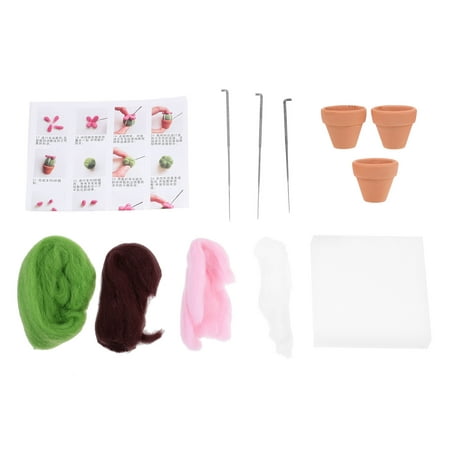 

1 Set of Needle Felting Kit Desktop Bonsai Decor Felting Materials DIY Felting Supplies
