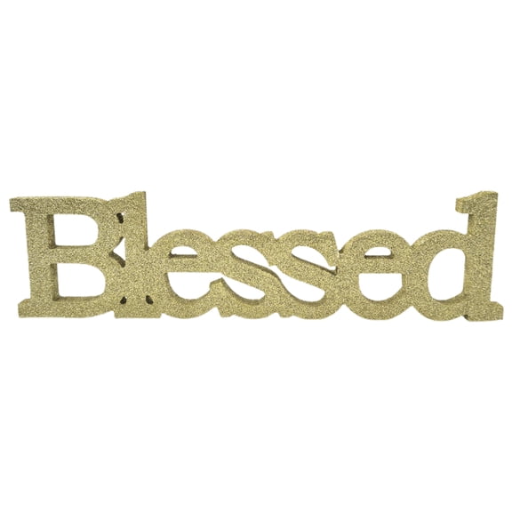 Hemobllo Golden Desktop Letter Sign Blessing Statue, Decorative Desk Ornament for Office, Home, or Workspace, 1 Pack