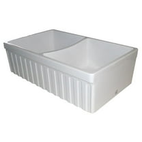Whitehaus Whqdb332 Quatro Alcove 33" Farmhouse Double Basin Fireclay Kitchen Sink - White