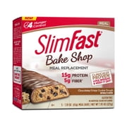 SlimFast Bake Shop Chocolatey Crispy Cookie Dough Meal Replacement Bar, 1.59 Oz, 5 Count