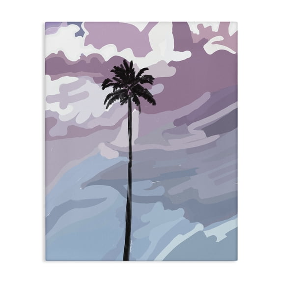 Stupell Industries Tropical Purple Sunset Tropical Palm Canvas Art, 16 x 20, by Amelia Noyes