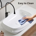 thumbnail image 3 of 23.6x16.9 Inch Rectangular Ceramic Vessel Sink, White Gloss Basin, 3D Ribbed Textured Design, Pre-Installed Drain, No Faucet Hole, Commercial-Grade Durability, 3 of 6