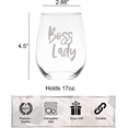 thumbnail image 5 of C&M Personal Gifts 17oz Boss Lady, Stemless Wine Glass - Boss Gift for Women, 5 of 5