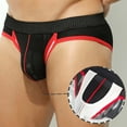 thumbnail image 5 of Afuyipoi Men Comforts Brief,Mesh Hollowed Breathable Color Block Soft Underpant Black XL, 5 of 6