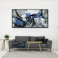 thumbnail image 3 of AatoeaX Blue Abstract Wall Art - Canvas Wall Art in Blue and Black Tones, Artwork for Living Room, Bedroom, and Office Decorations for Work - Modern Wall Decor and Pictures, 3 of 4