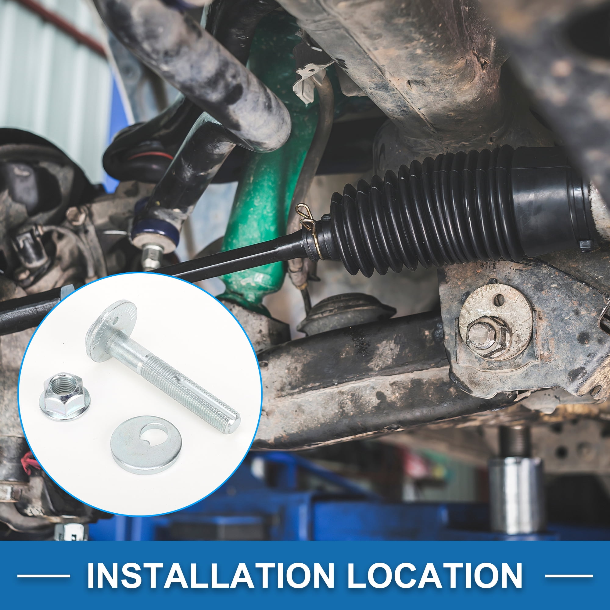 Unique Bargains Camber Alignment Bolt Kit Metal Silver Tone For Lancer 2006-2017