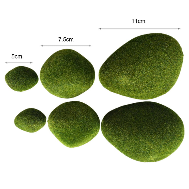 Chuangdi Artificial Moss Rock Assorted Sized Decorative Faux Green Stones Green  Moss Balls with 20 Gram Preserved Green Moss for Floral Arrangements and  Crafting Gardens (20 Pieces)