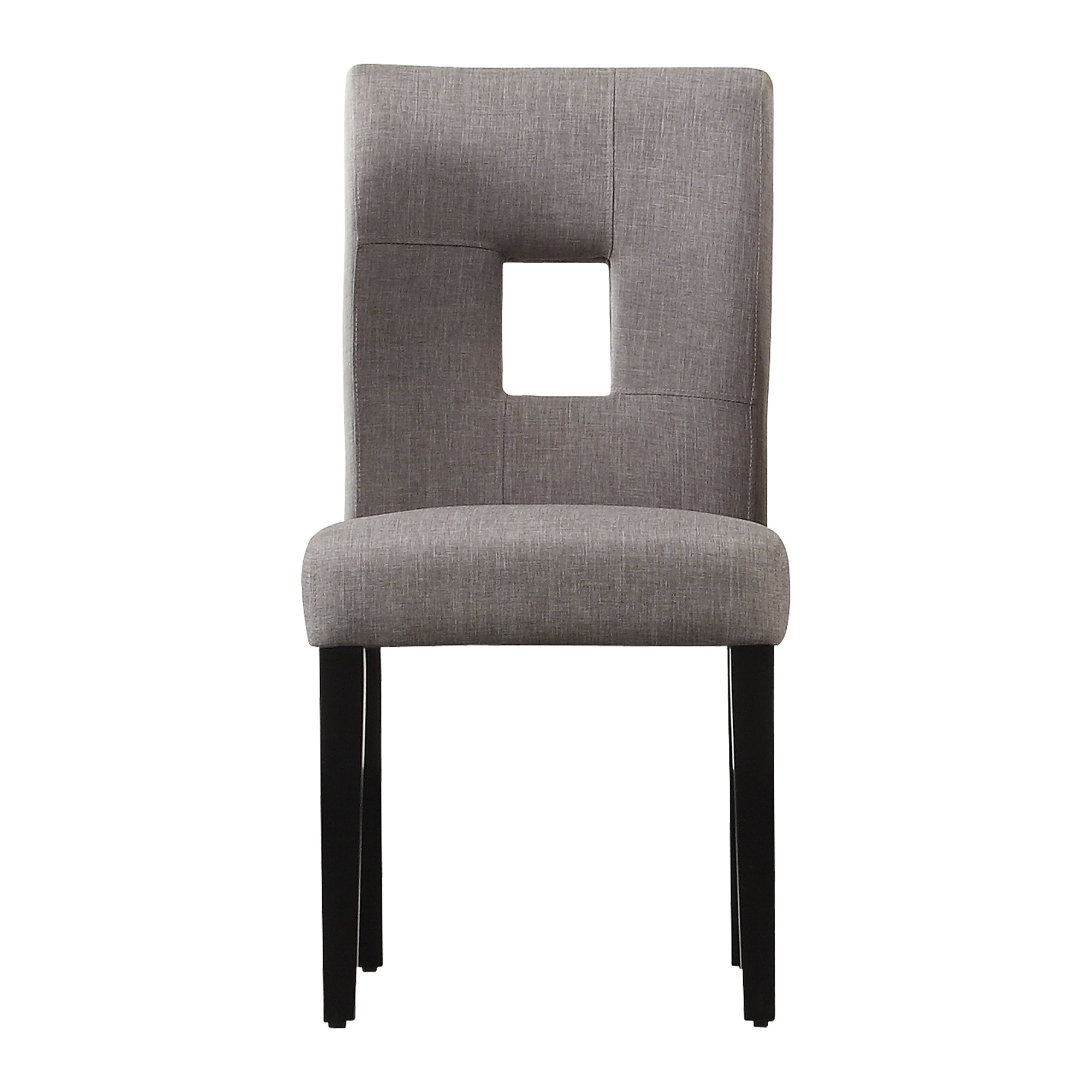 Weston Home Landen Keyhole Linen Dining Side Chair, Gray (Set of 2)
