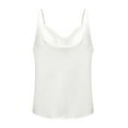 thumbnail image 4 of DuoJiaJ Women's Cowl Neck Satin Cami Top Spaghetti Straps Adjustable Camisole Sleeveless Soft Tank Tops Loose Fit Tank Tops Women, 4 of 5