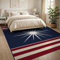 thumbnail image 3 of ODIKA 8'x10' Washable Area Rug Patriotic Door Burst Vintage Stripes Independence Welcome July Flowing Dynamic for King Size Bedroom Under Bed, Master Suite, Non-Shedding, Easy Care, 3 of 7