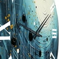thumbnail image 3 of Designart "Blue Simplicity Moon II" Abstract Collages Oversized Wall Clock, 3 of 5