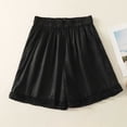 thumbnail image 3 of 9 Piece Shorts Loungewear Women’s Ruffle Home Shorts Elastic Waist Lace Shorts Summer Casual Home Sleepwear Loungewear Bottoms Black XL, 3 of 9