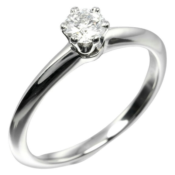 Pre-Owned Tiffany & Co. Solitaire Ring Size 8 0.26ct Pt950 Platinum Diamond (Good)
