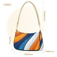 thumbnail image 3 of FORMRS Womens Shoulder Bag with Chain Strap Clutch Purse Cute Tote Handbag, Orange Abstract Wavy, 3 of 7