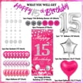 thumbnail image 2 of Set de Decoración para Fiesta TSVATE Rosa para el 15º Cumpleaños de Niñas, 2 of 7