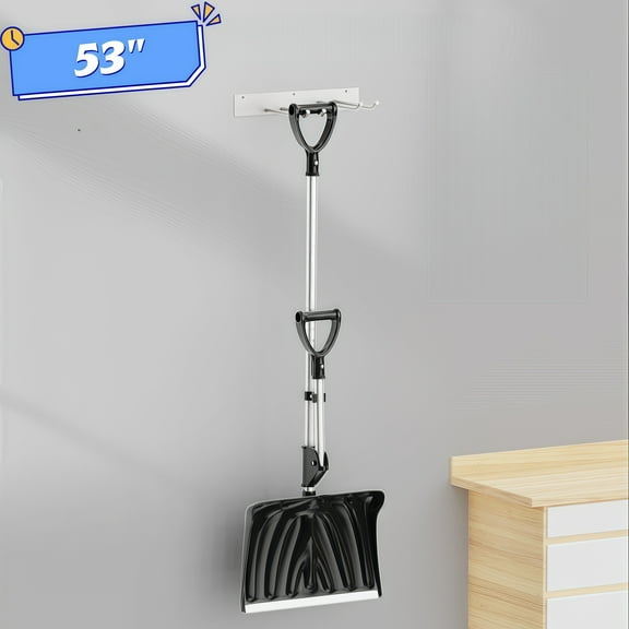 Snow Shovel, Portable 54 in Snow Pusher with D-Grip Handle, 54 inch Aluminium Snow Removal Tool for Driveway Outdoor Garden, Blue