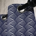 thumbnail image 4 of Ambesonne Geometric Grommet Curtain, Vintage Ocean Waves, 50" x 63", Dark Blue Cream, 4 of 6