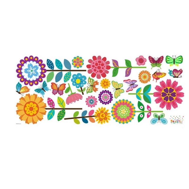 Birdeem Spring Flower Wall Decal Kindergarten Classroom Window Decoration Pvc Self Adhesive Hummingbird Flower Wall Decal Wallpaper