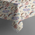 thumbnail image 3 of Beige Cartoon Horse Rainbow Pattern Rectangle Tablecloth 60"x84",Waterproof Polyester Rectangle Table Cloth, Wipeable Spillproof Polyester Tablecloth for Dining, Camping, Indoor and Outdoor, 3 of 5