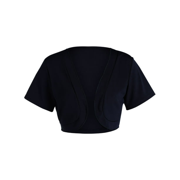 SAYOO Cardigan femenino, sexy manga corta de punto de color sólido Bolero encogimiento de hombros SAYOO moda