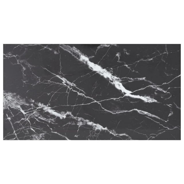vidaXL Table Noire 120x65 cm Verre Trempé 8mm avec Design Marbre