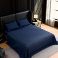 thumbnail image 1 of Todaioua Ensemble de Draps 4 Pcs en Microfibre Brossée, Infroissable, Résistant au Rétrécissement, Entretien Facile, Ensemble de Literie Complet avec Drap-Housse, Drap Plat, Taies d'Oreiller 96x81 Po, 1 of 9