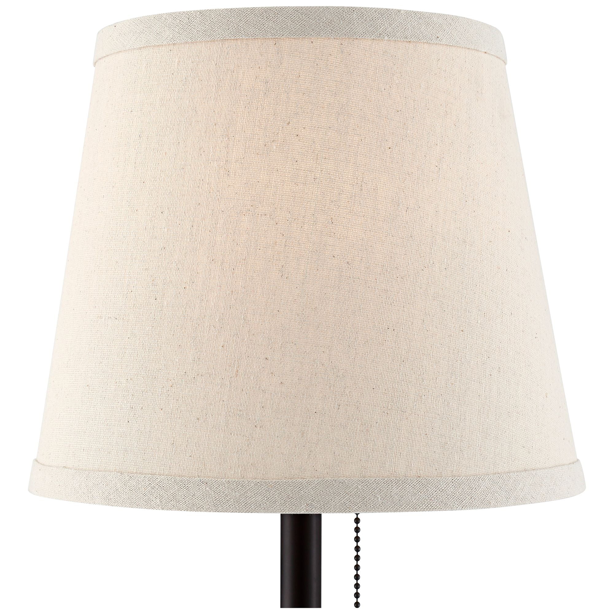 360 Lighting Modern Desk Table Lamp with Hotel Style USB and AC Power Outlet in Base 20" High Bronze Metal Oatmeal Drum Shade for Bedroom Office