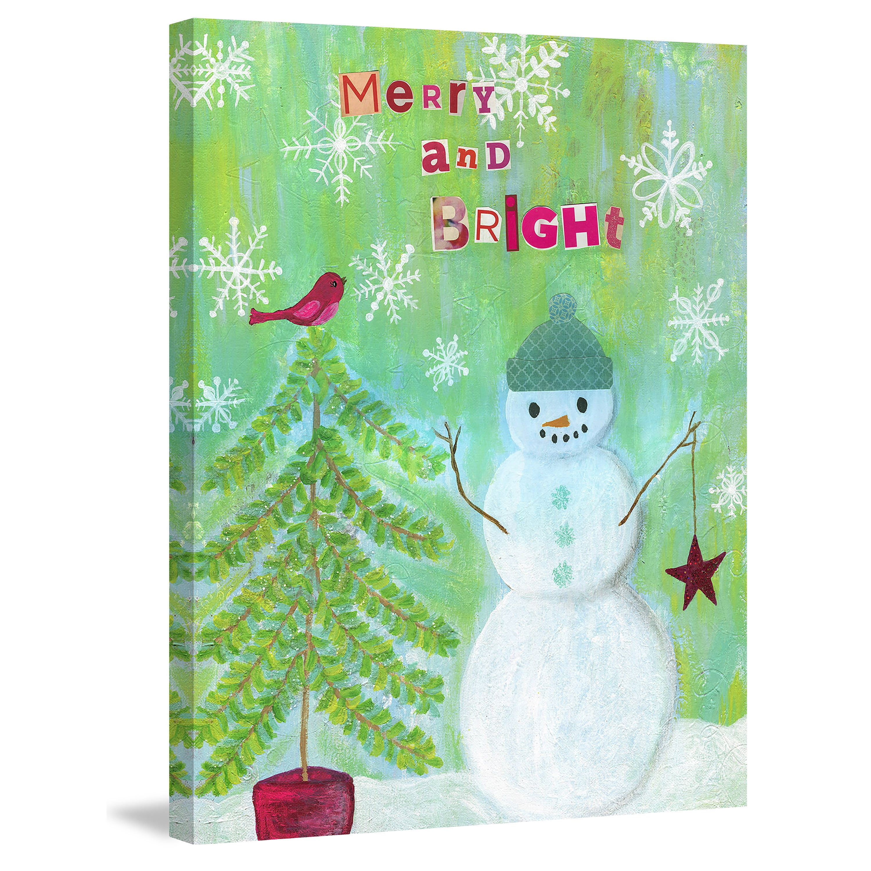 Marmont Hill "Merry and Bright" by Jill Lambert Painting Print on Wrapped Canvas