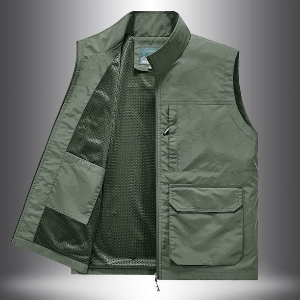 Chaleco informal de trabajo para hombre Chaleco de hombre Chaleco de hombre Chaleco de hombre de mediana edad Pesca Talla grande Suelto