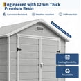 thumbnail image 6 of 6x4 ft Outdoor Storage Shed with Floor, Plastic Resin Garden Shed with Window & Lockable Door, Tool Shed for Patio, Backyard, Lawn Mower, Bike Storage Grey, 6 of 6