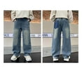 thumbnail image 5 of Wuxian Boys Casual Jeans Baggy Straight Leg Relaxed Fit Trousers High Waist Elastic Waist Loose Denim Pants With Pocket For Children Fashion Dailywear, 5 of 9