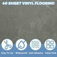 thumbnail image 3 of 40 Sheet Vinyl Flooring 12x12 Inch Peel and Stick Floor Tile Waterproof Grey Marble Vinyl Floor Tiles Clearance Self Adhesive Floor Tiles Sticky Laminate Flooring Stick on Bathroom Kitchen RV, 3 of 12