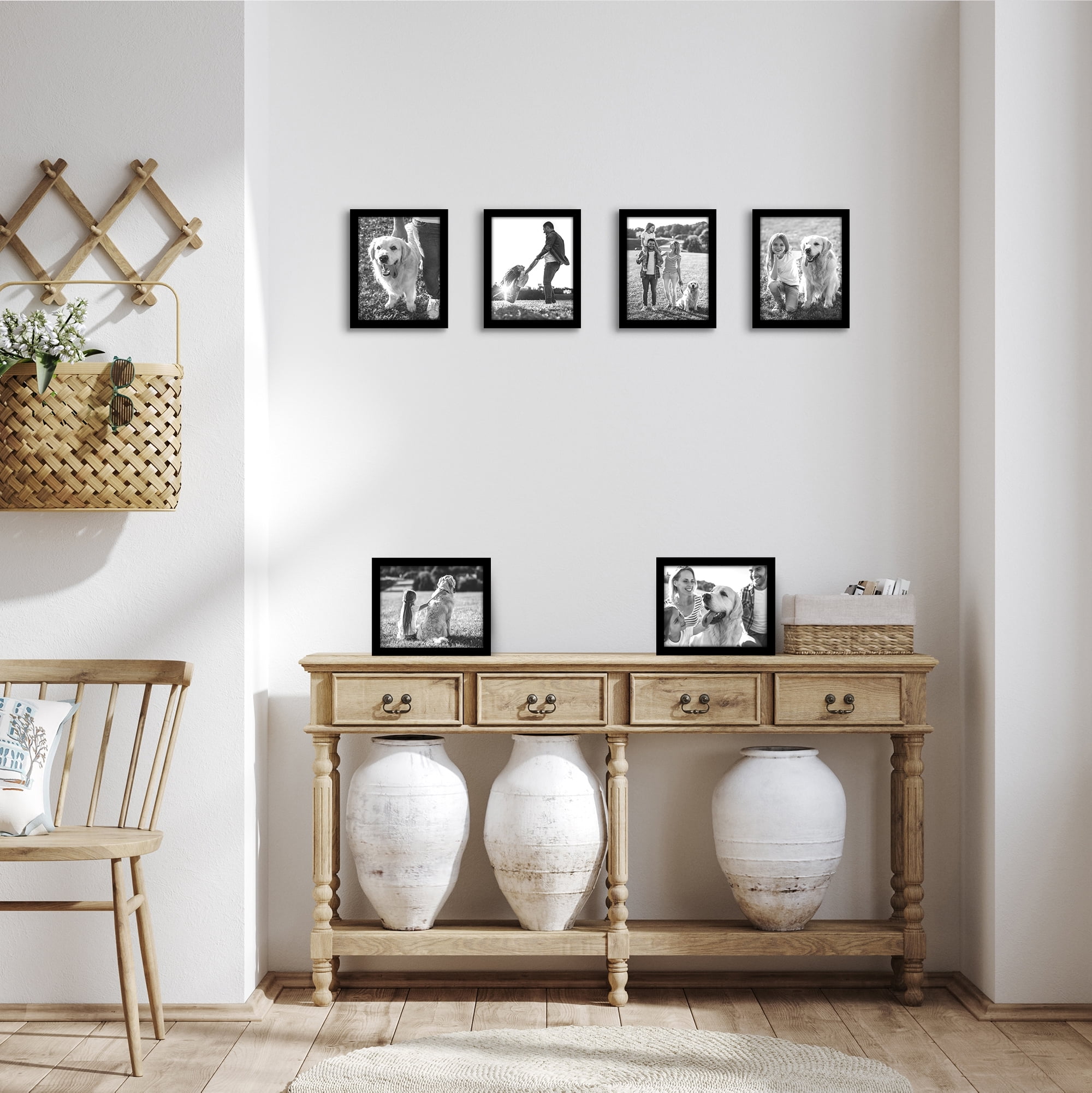 Americanflat 8x10 Picture Frame with Polished Plexiglass 6 Pack Signature Collection Frames Photo - Black