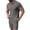 #03 Gray 【Mix & Match: Essential Colors in Stock】, variant on Men's Summer Casual Shorts Set with Round Neck Short Sleeve Top and Breathable Pockets for Gym Workout Beach Vacation Streetwear Outfits | AESTIVO,Black L