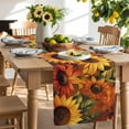 thumbnail image 3 of Summer Radiant Table Runner, Sunflower Flower Plants Oil Painting Kitchen Table Runners Dress Scarves for Table Decorations Party/Restaurant/Indoor Outdoor Use, 13x72in, 3 of 9