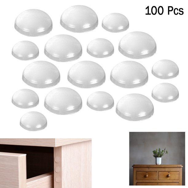 100 Pcs Round Self Adhesive Bumpers Clear Pads Furniture Door Surface