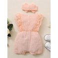 thumbnail image 3 of Bagilaanoe Newborn Baby Girl Short Jumpsuit Sleeveless Bodysuit + Headband 6M 9M 12M 24M Infant SummerLace One Piece Romper, 3 of 8