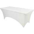 thumbnail image 1 of GFDYREE Fitted Tablecloths Ivory Table Clothes for 4 Foot Rectangle Table - Elastic Spandex Massage Bed Table Cover, Stretch Wrinkle Free Table Covers for Wedding, Birthday, Banquet, Vendor, 1 of 7