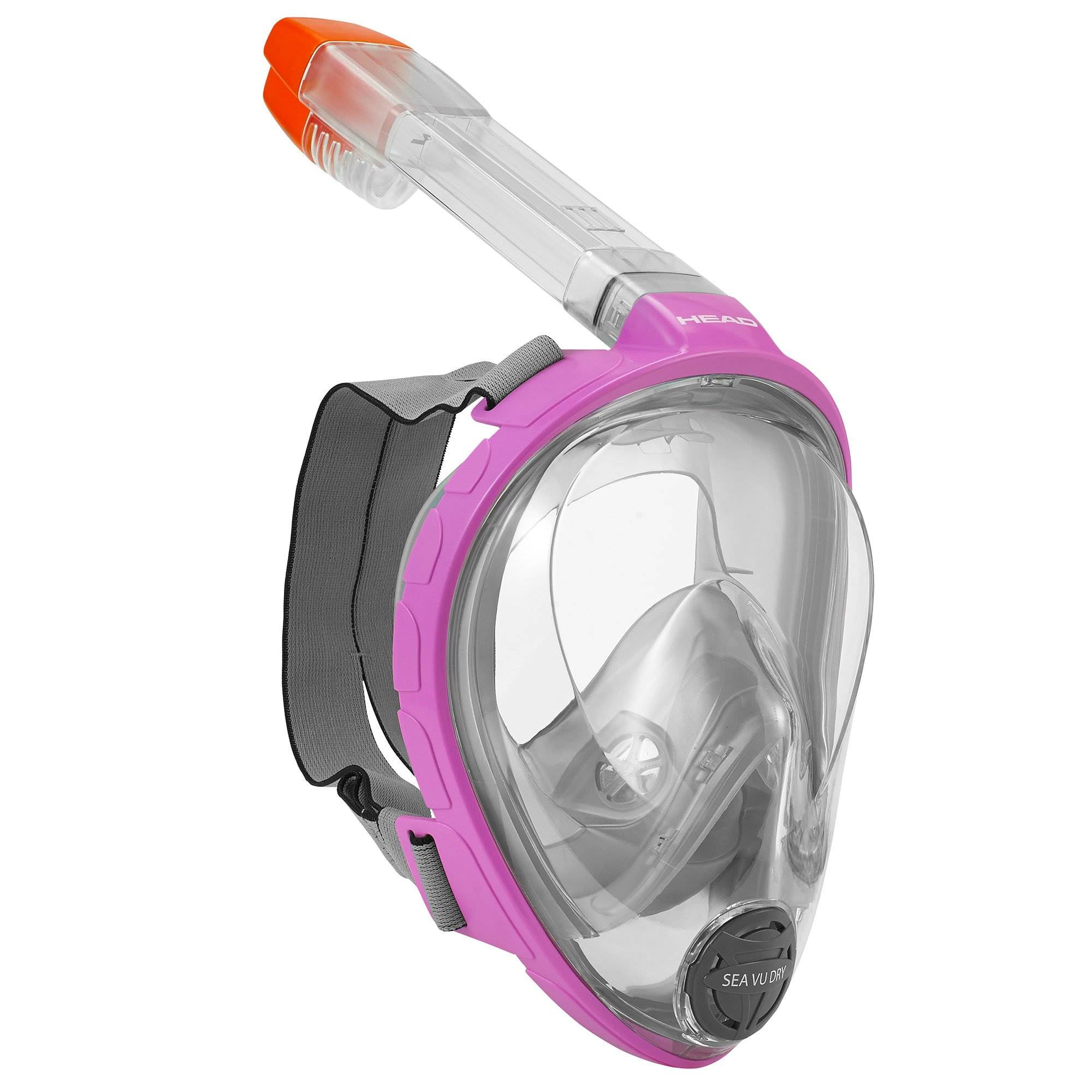 Head Sea VU Dry Full Face Anti Fog Pink Snorkeling Swim Scuba Mask