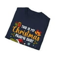 thumbnail image 4 of Funny Christmas Holiday Dinosaur PJ Novelty Graphic Art Unisex T-Shirt, 4 of 8