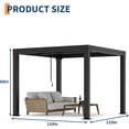 thumbnail image 3 of 10' x 10' Louvered Pergola with Adjustable Roof, Heavy Duty Aluminum-Iron Outdoor Patio Gazebo for Backyard, Waterproof Garden Shelter with Integrated Drainage System, Grey, 3 of 7