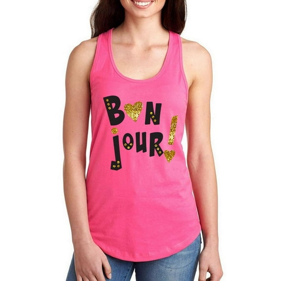 French Salute Gold Glitter Racerback Tank Women -Image by Shutterstock, Female x-Large